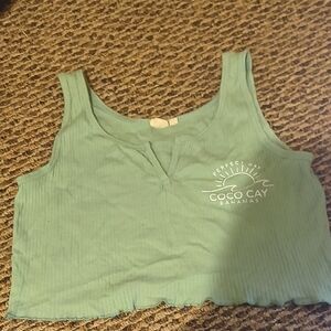 Lagaci Seafoam Ribbed Tank with Coco Cay Logo